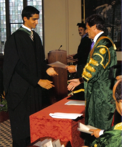 Eric Pettett, Baron Bragg, Prof Ed Stentiford, MEng Hons Civil Engineering, July 2003